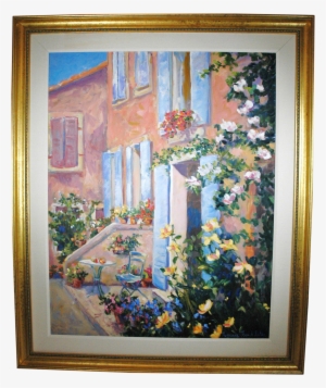 An Oil On Canvas Painting Of A French Street Scene, - Painting #132969