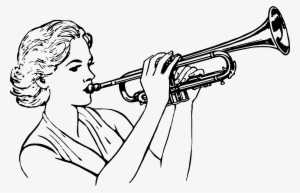 This Free Icons Png Design Of Woman Playing Trumpet #135160