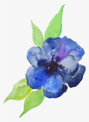 Blue Watercolor Flower Png #135304