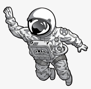 Lunartron Png Black And White Stock - Astronaut Drawing Png #136377