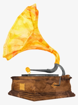 This Graphics Is Golden Horn Cartoon Transparent About - Old Fashioned Record Playerr Png #137083