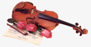 Violin & Bow Png Image - Цветы И Музыкальные Инструменты #137135