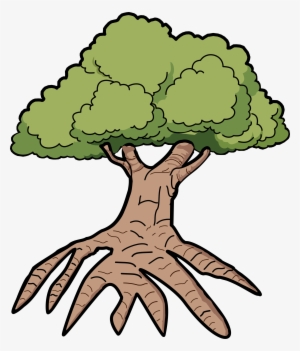 Tree - Tree With Big Roots Clipart #137306