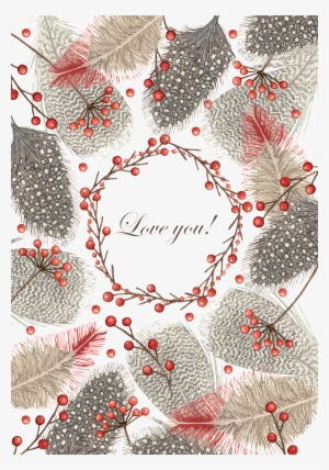 Red Garland Watercolor Ornament Illustration #137473