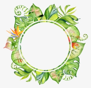 This Graphics Is Hand Painted Original Leaf Frame Png - Baby Shower Invitation Boho Tropical #138752