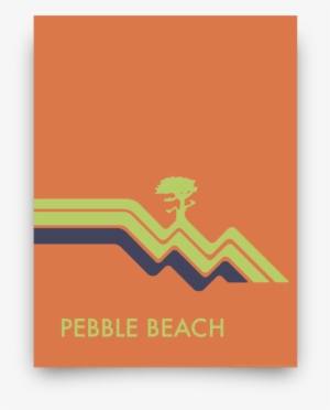 Pebble Beach Waves Orange Giclée Print - Pebble Beach #138797