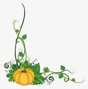 Flourish Pumpkin Clipart Collection Clipart Black And - Pumpkin Corner Border Png #138915
