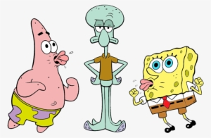 Spongebob Patrick And Squidward Png Svg - Spongebob And Squidward Png #139181