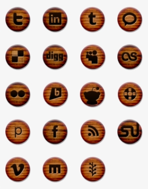 A Free Social Media Icon Pack By Chris Wallace - Wood Grain Social Media Icons #139503