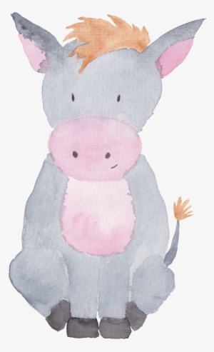 Gray Hand-painted Donkey Transparent Cartoon Decoration - Illustration #139924