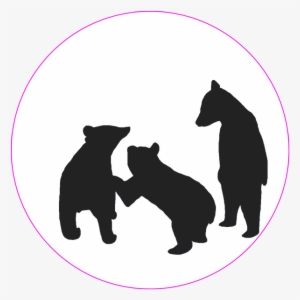 Black Bears - Silhouette Bear Cubs Playing #1301624