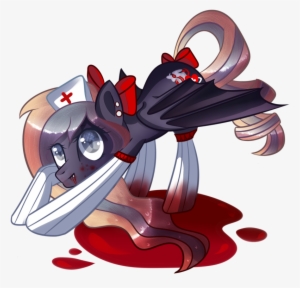 Xvivido, Bat Pony, Blood, Cute, Grimcute, Hat, Nurse - Filename #1301766