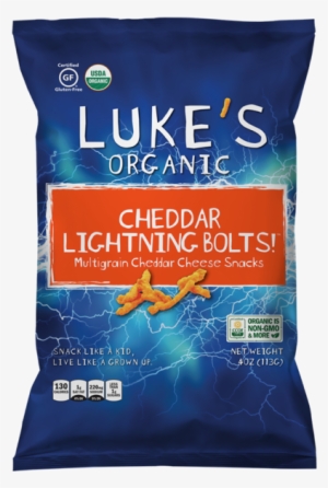 Cheddar Lightning Bolts - Lukes Organic Cheddar Cheese Snacks, Multigrain, Cheddar #1302896