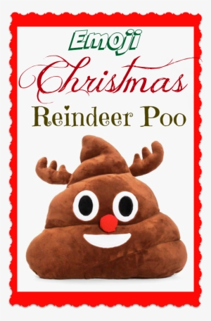 Christmas Reindeer Poo Emoji Cushion - Courtside Market White Christmas Painting Print #1303136