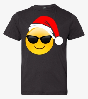 Emoji Christmas Shirt Cool Sunglasses Santa Hat Family - Birthday Girl Emoji Sunglasses Shirt Smile T Shirt #1303377