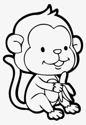 Jpg Transparent Library Outline At Getdrawings Com - Monkey With Banana Drawing #1303566
