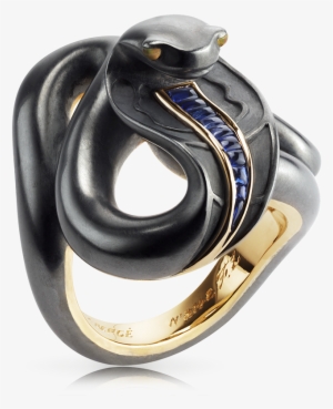 Fabergé Black Sea Serpent Ring Featuring Round Blue - Ring #1304146