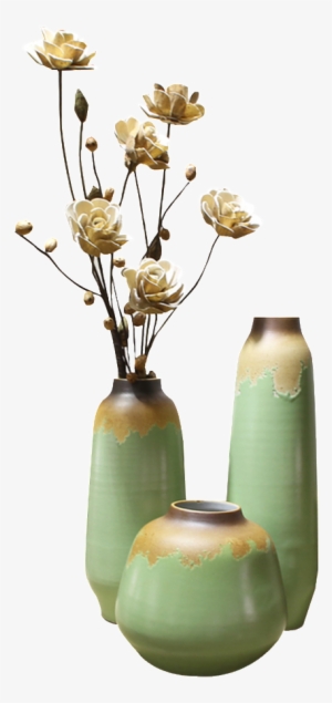 Dark Green Ceramic Vase Transparent - Decorative Arts #1304596