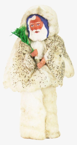 Antique German Paper Mache And Cotton Batting Santa - Costume Hat #1304771