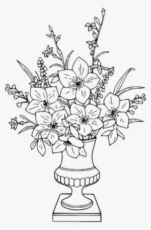Flower, Bouquet, Vase - Flower In Vase Coloring Pages #1305424