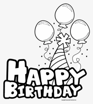 Best Birthday Clip Art Black And White - Happy Birthday Cake Clipart Black And White #1305506