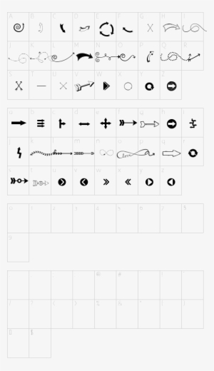 Kg Arrows Font Character Map Arrow Font, Character - Font #1307344