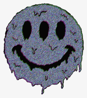 Vaporwave Trippy Trip Smile Smiley Emoji Tumblr Aesthet - Smiley Face Melting Gif #1308008