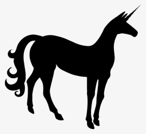 Slim Unicorn Silhouette - חד קרן שחור לבן #1308514