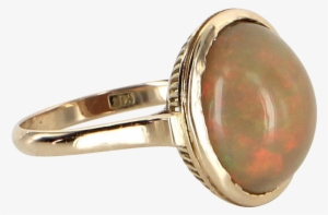 Natural Mexican Fire Opal Cocktail Ring Vintage 14 - Natural Mexican Fire Opal Cocktail Ring - Precious #1308605