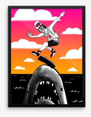 "kickflip The Shark" Framed Poster - Poster #1309016