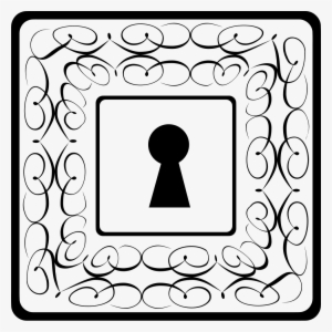 Keyhole In Squares With Thin Delicate Floral Designs - Buco Della Serratura Simbolo #1311418