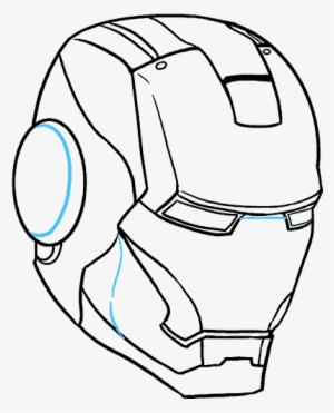 How To Draw Iron Man's Mask - Iron Man Face Sketch #1311442