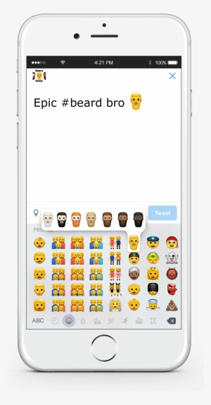 Unicode Apple Google Android Beard Emoji - Mobile Phone #1313103