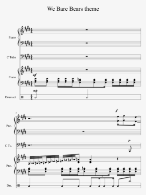 We Bare Bears Theme Sheet Music 1 Of 3 Pages - Sheet Music #1313701