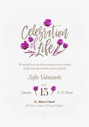 Invite To Celebration Of Life #1313835