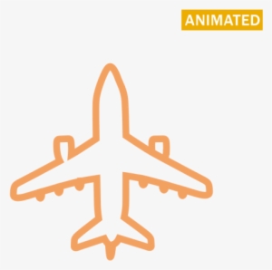 Plane Icon Png Orange #1313873