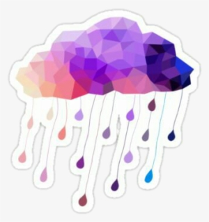 Lluvia Nubes Morado Colores Stiker Pegatina Tumblr - Cloud Sticker #1316953