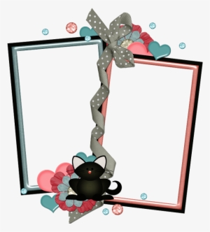 Moldura Dupla E Gatinho No Meio Máscara Em Png Par - Moldura Para Foto Dupla Png #1318290