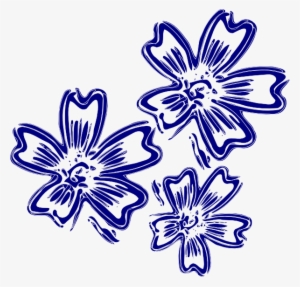 Navy Blue Flowers Svg Clip Arts 600 X 575 Px #1320306