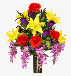 Lg 1758 Yellow Lily, Orchid, Wisteria - Flower #1321217