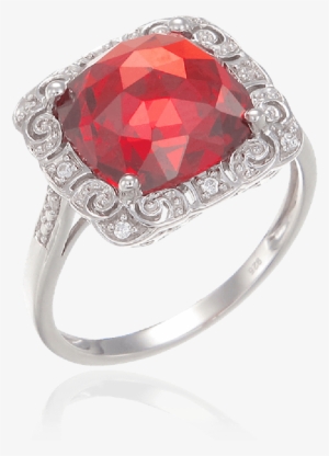 Classically Styled Passion Red Ring - Pre-engagement Ring #1321692
