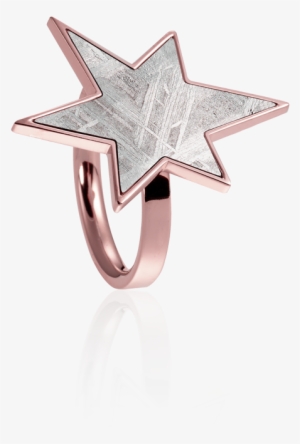 Meteorite Star Ring In Red Gold - Body Jewelry #1321859