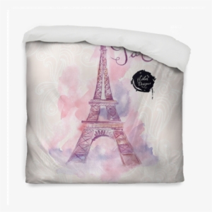 Vector Watercolor Illustration Duvet Cover • Pixers® - Designart 'eiffel Tower In Cloud Of Colours' Painting #1322123