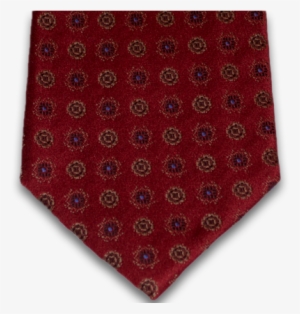 Red Satin Silk With Gold And Blue Floral Pattern - Satin #1323091