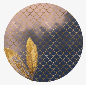 Gold Golden Pattern Template Round Feather - Circle #1323110