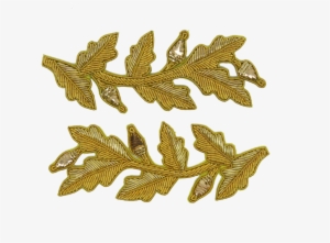 Repeat Pattern Oak Leaf Gold - Embroidery #1323255