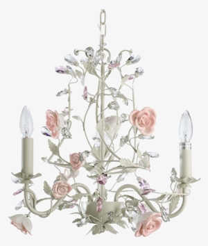 Crystal Candles Ceramic Flower Style Chandelier #1324518