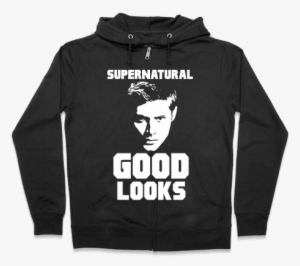 Supernatural Good Looks Zip Hoodie - Introvert Hoodies #1326061