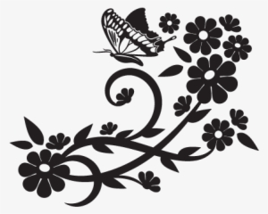 Elegant Floral Wall Decal - Beautiful Flower Clipart Black And White #1328562