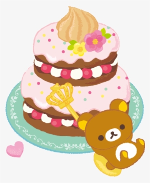 Cute Colorful Rilakkuma Cake Flowers Love Heart Crown - Rilakkuma Sweets #1329319